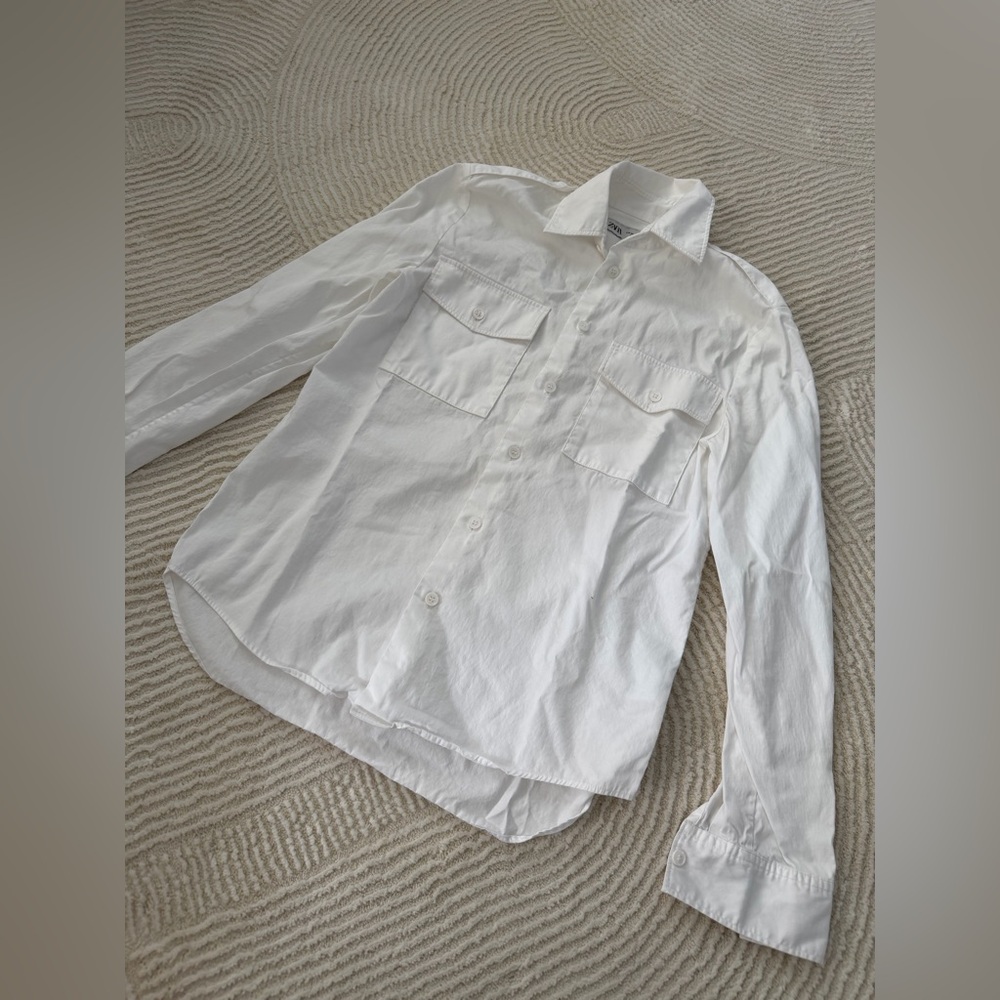 Zara White Button-Up Shirt